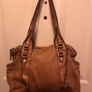Perlina tan leather handbag